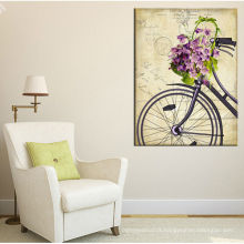 Peinture à bicyclette abstraite sur toile pour décoration murale